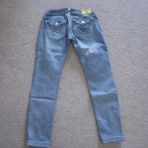 Like New Excellent Condition True Religion Women Super T Jeans sz 27 Made in USA - Picture 3 of 5